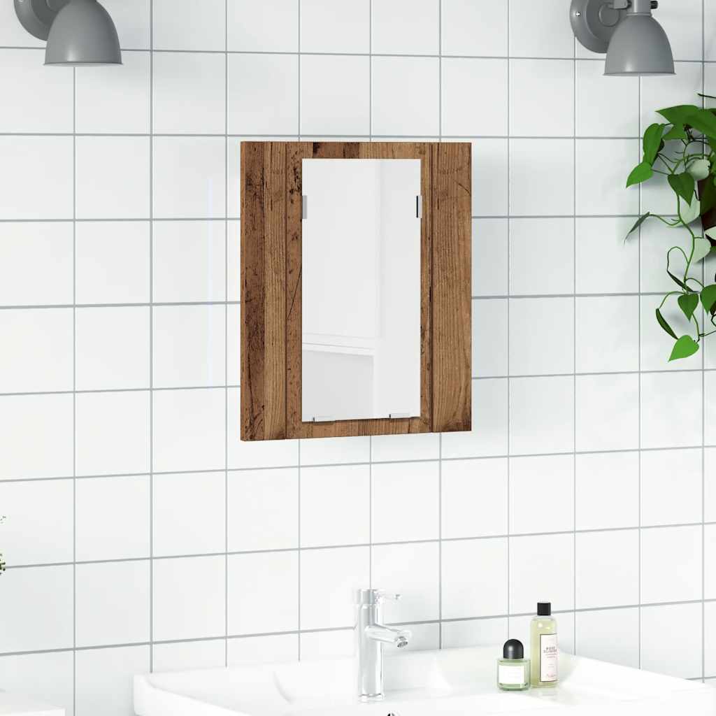 Zrcadlová Skříňka Led 40X12X45 Cm Kompozitní Dřevo