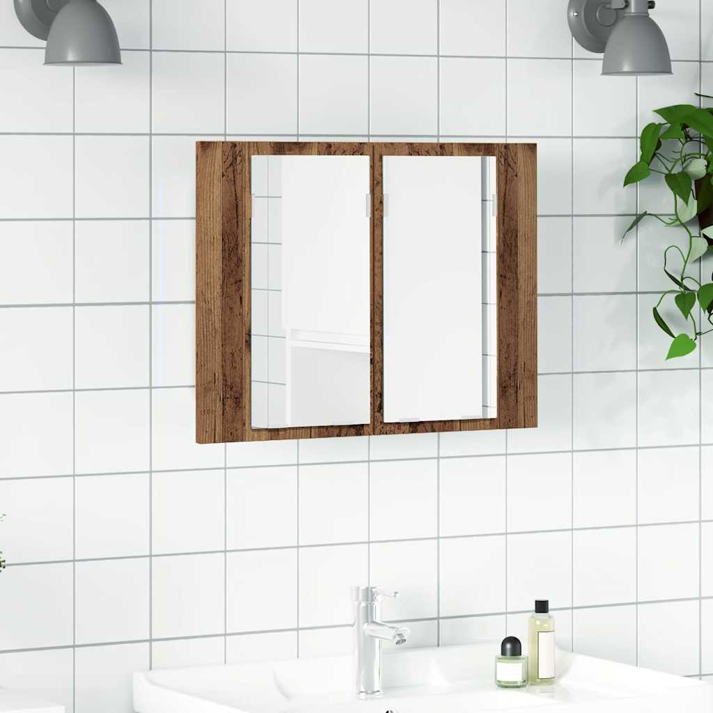 Zrcadlová Skříňka S Led Šedá Sonoma 60X12X45Cm Kompozitní Dřevo