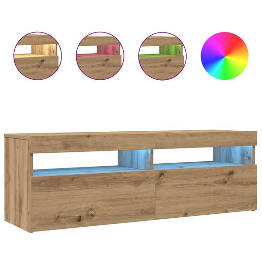 Tv Stolek S Led Dub Artisan 120 X 35 X 40 Cm Kompozitní Dřevo