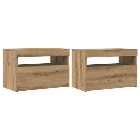 Tv Stolky S Led 2 Ks Dub Artisan Kompozitní Dřevo