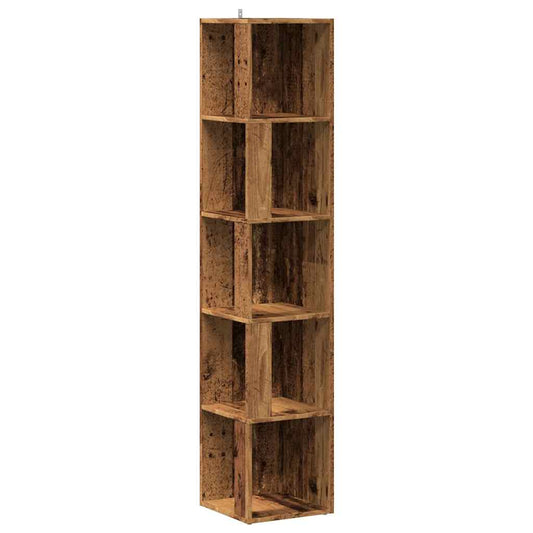 Rohová Skříňka Old Wood 33 X 33 X 165 Cm Kompozitní Dřevo