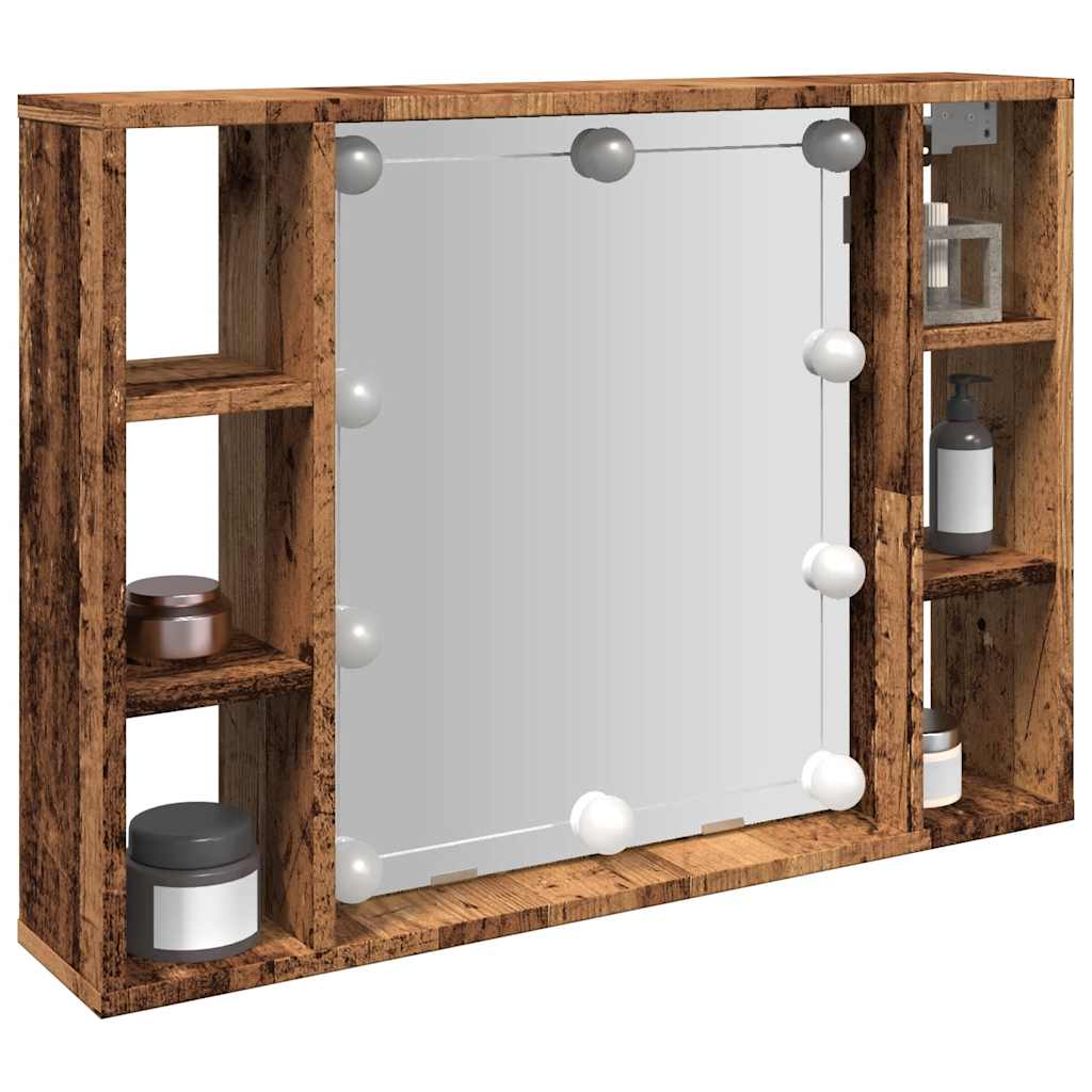 Zrcadlová Skříňka S Led Betonově Šedá 76 X 15 X 55 Cm