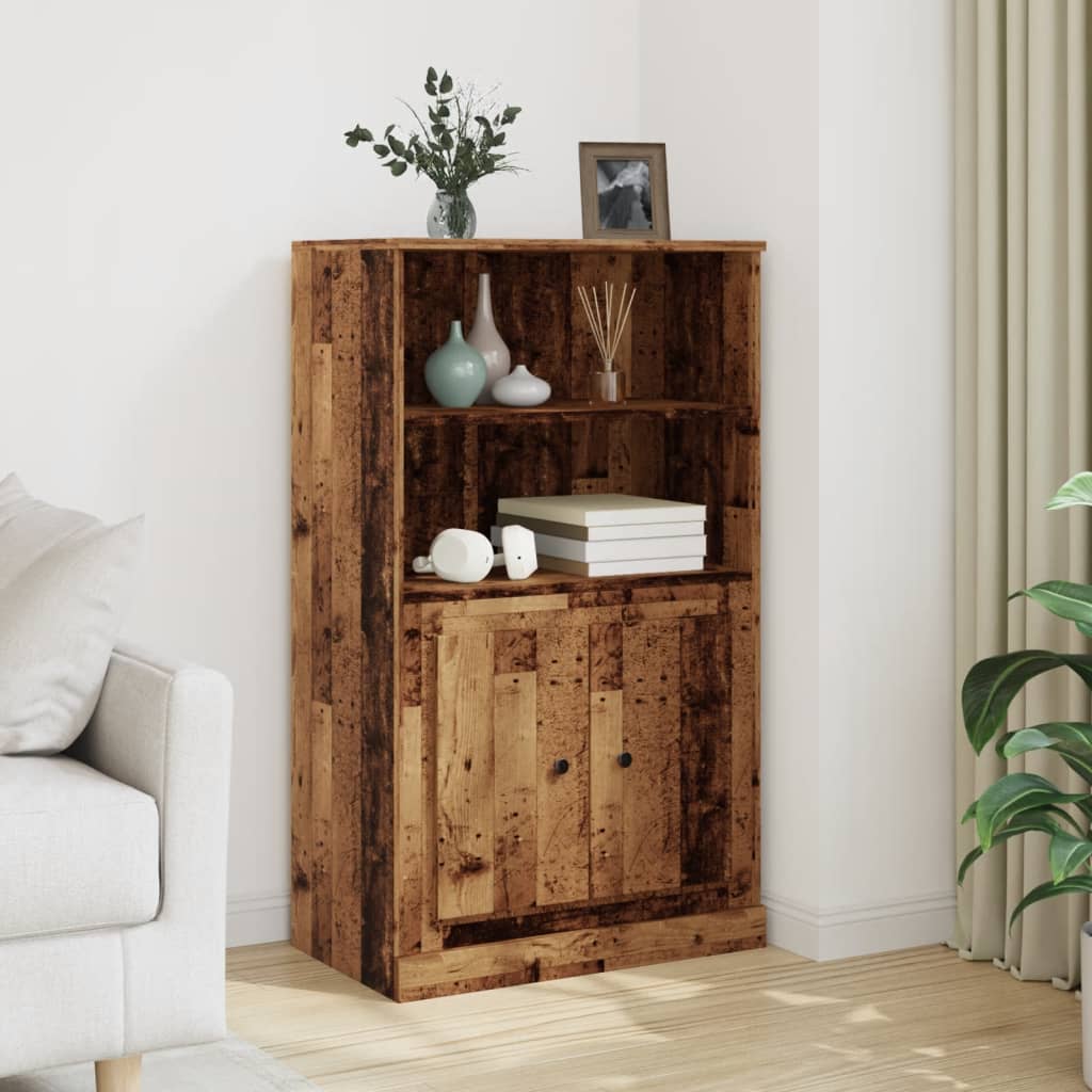 Skříň Highboard Šedá Sonoma 60 X 35,5 X 103,5 Kompozitní Dřevo