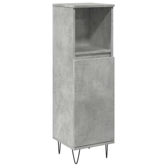 Koupelnová Skříňka Betonově Šedá 30X30X100 Cm Kompozitní Dřevo