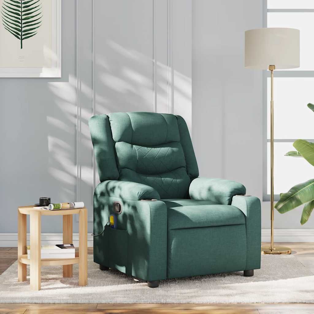 Polohovací Křeslo Tmavě Zelené Textil Tmavě Zelená
