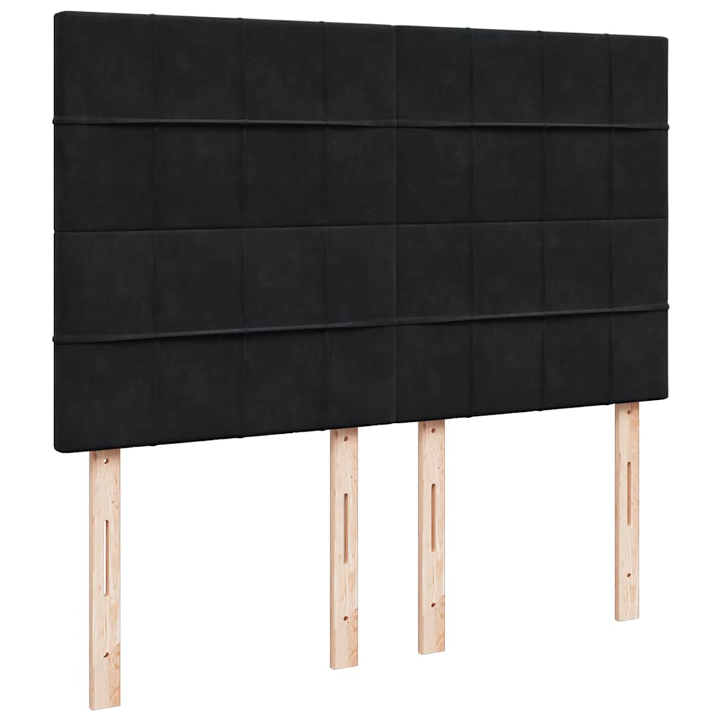 Osmanský Rám Postele S Matracemi Černá 140X200Cm Samet