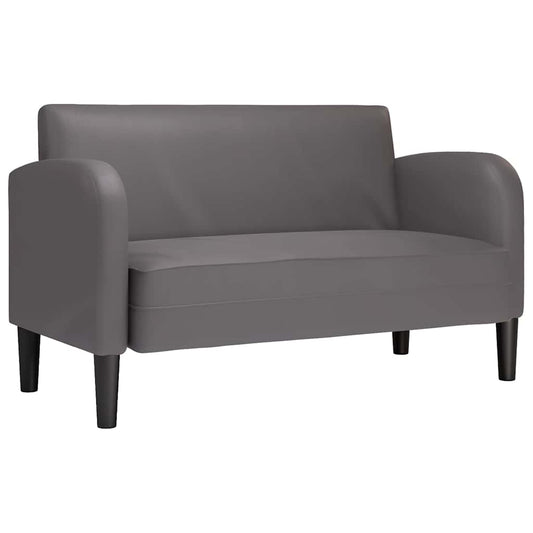 Loveseat Sofa Šedá 110 Cm Umělá Kůže