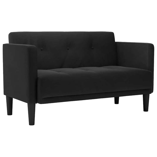 Loveseat Sofa Černá 111 Cm Samet