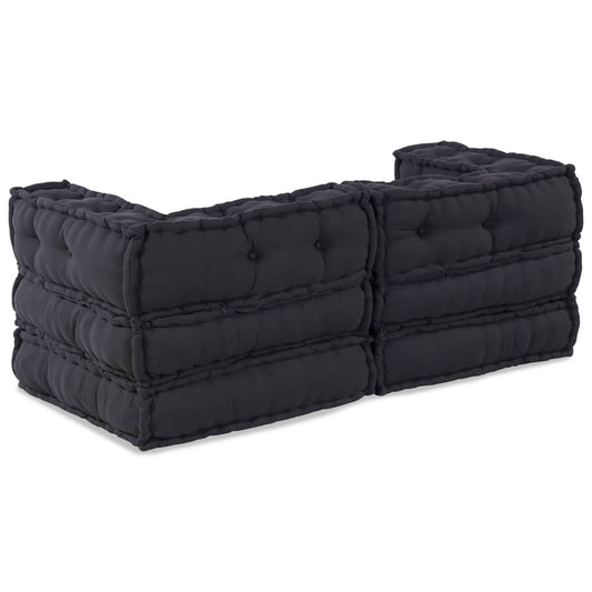 Modulová Pohovka 2 Pcs Textil Antracitová 140 X 70 X 56 Cm