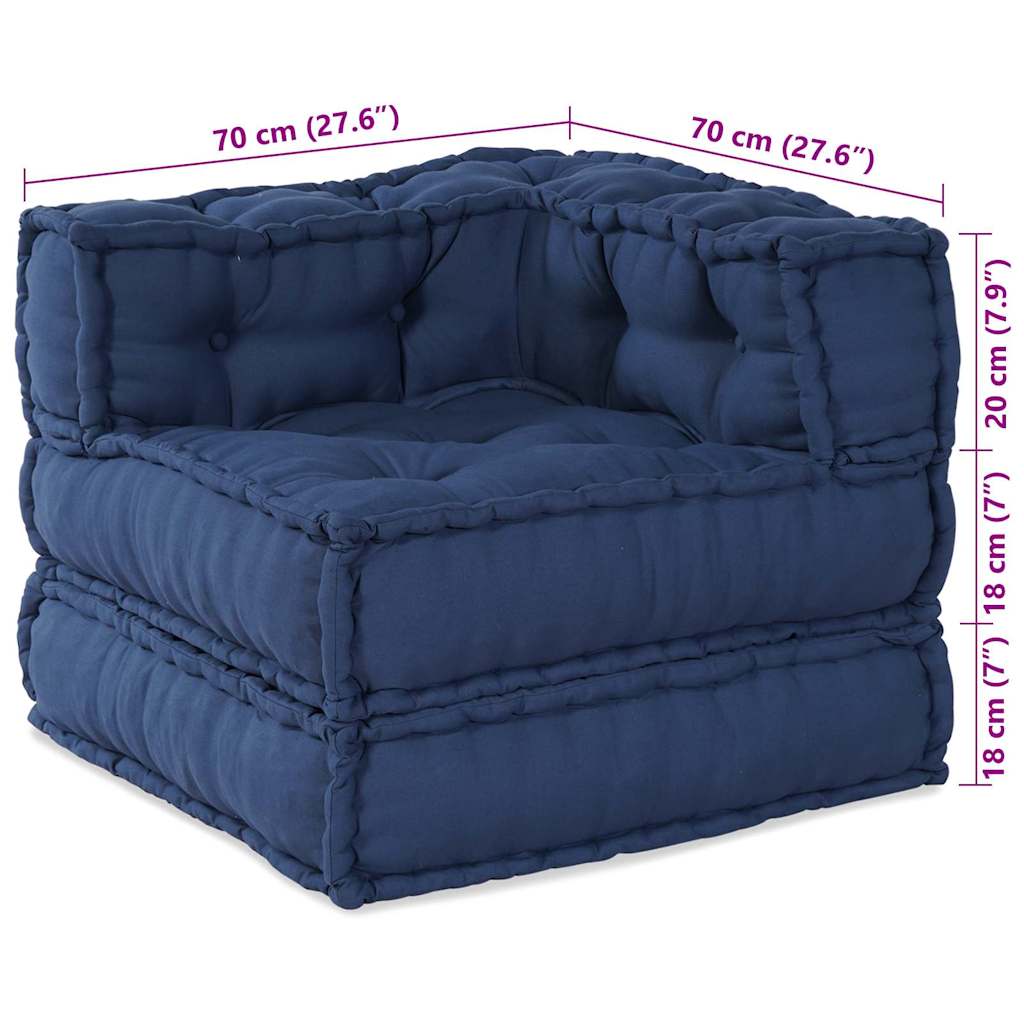 Modulová Pohovka 2 Pcs Textil Indigo 140 X 70 X 56 Cm