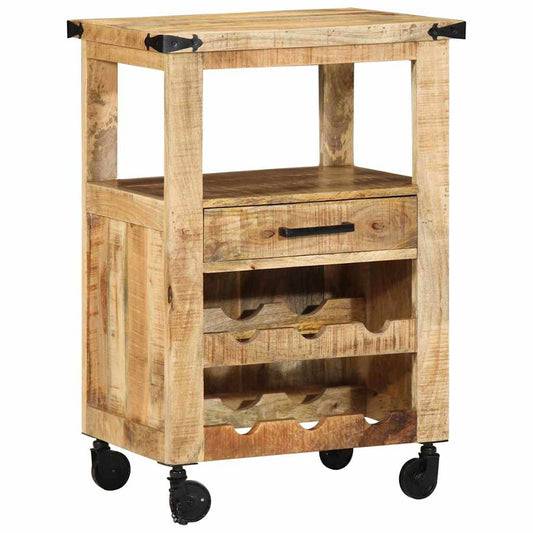 Kuchyňský Vozík Hnědá 55 X 40 X 80 Cm Masivní Mangové Dřevo