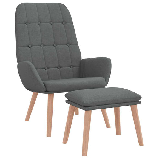 Relaxační Křeslo S Podnožkou Tmavě Šedé Textil