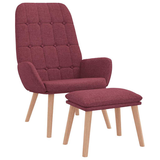 Relaxační Křeslo S Podnožkou Vínové Textil