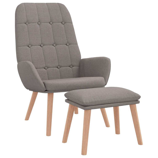 Relaxační Křeslo S Podnožkou Taupe Textil