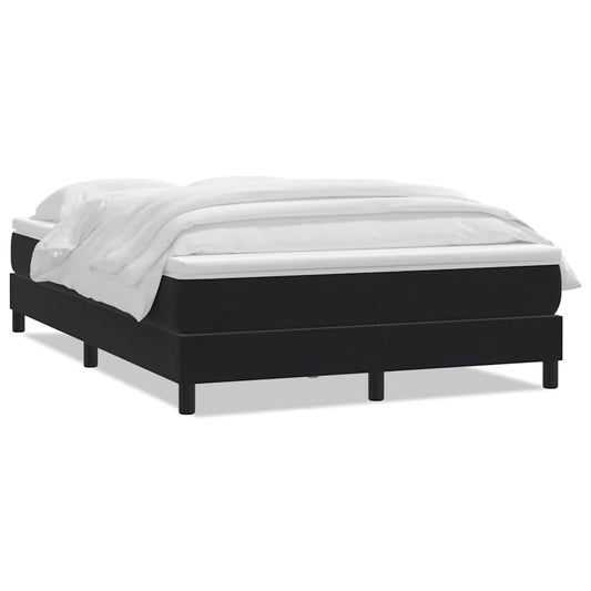 Box Spring Postel S Matrací Černá Samet Černá