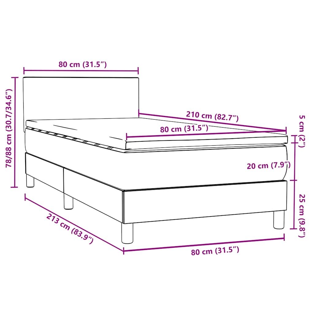 Box Spring Postel S Matrací Samet Tmavě Šedá