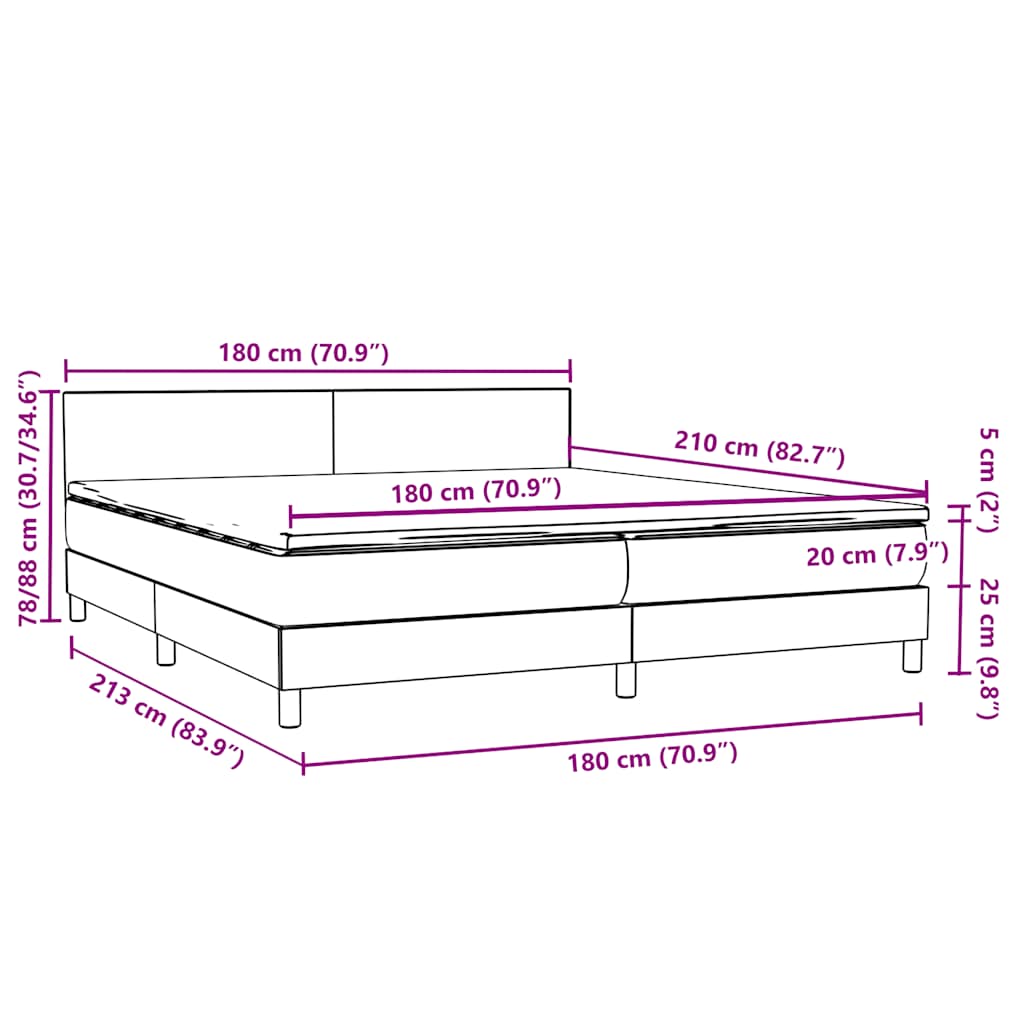 Box Spring Postel S Matrací Růžová 180X210 Cm Samet