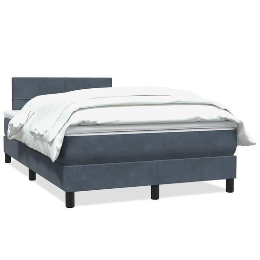 Box Spring Postel S Matrací Samet Tmavě Šedá