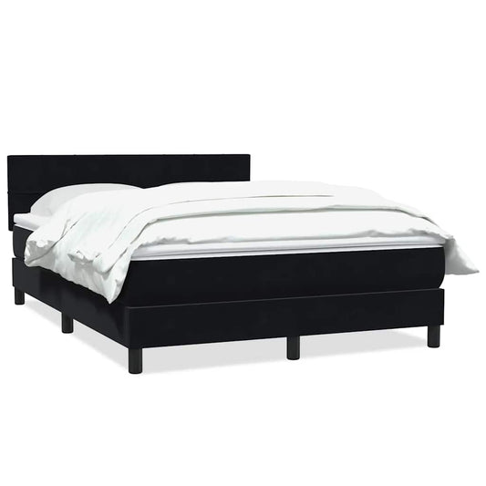 Box Spring Postel S Matrací Černá Samet Černá