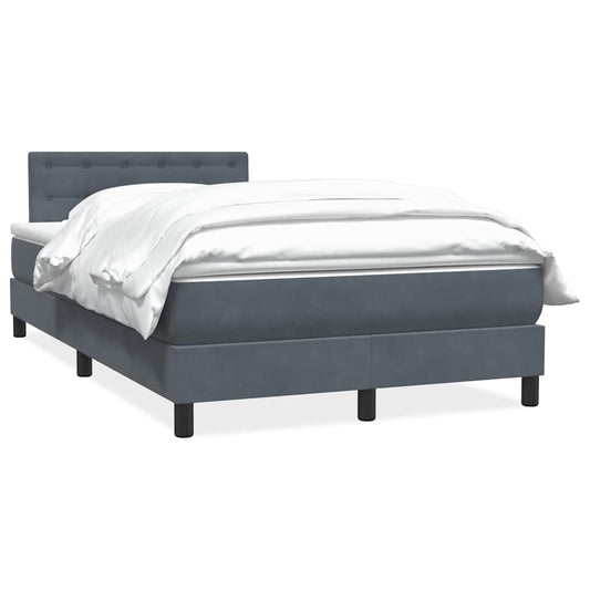 Box Spring Postel S Matrací Samet Tmavě Šedá