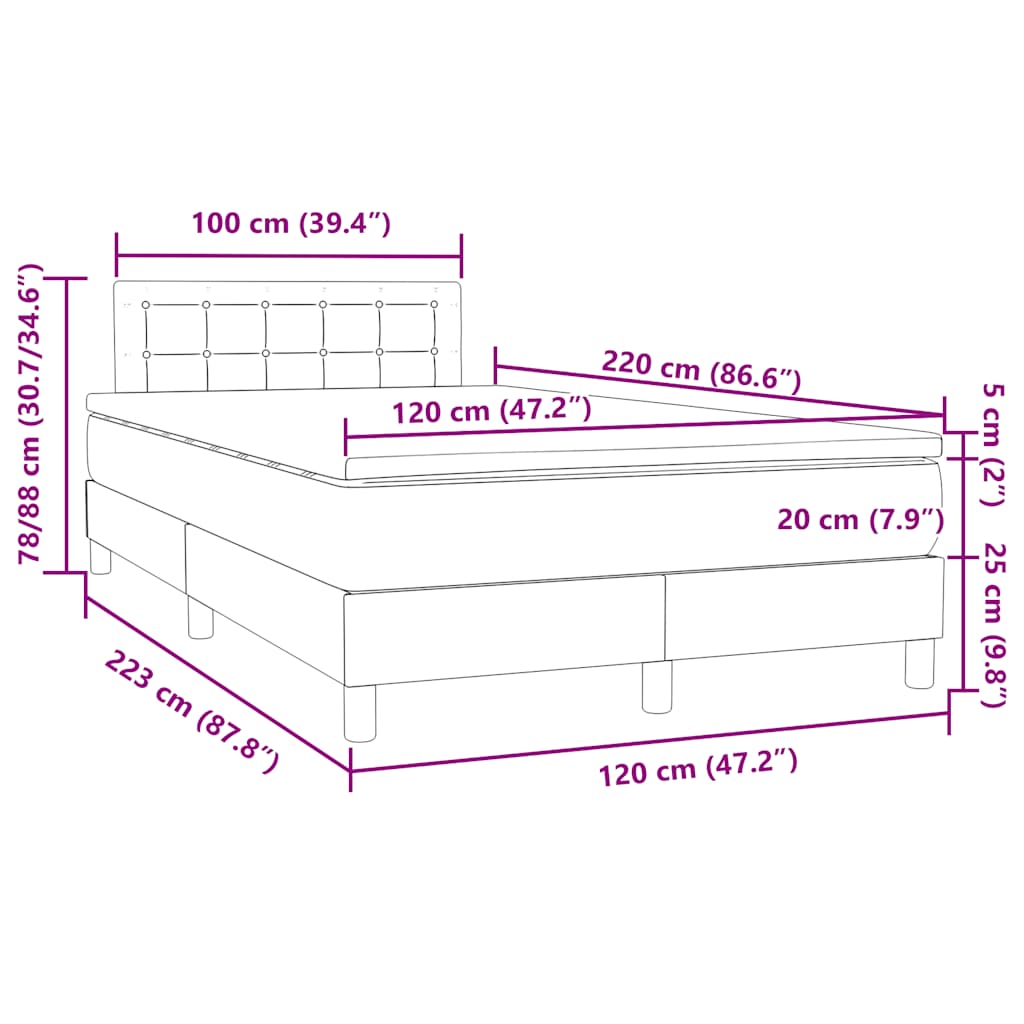 Box Spring Postel S Matrací Samet Tmavě Šedá