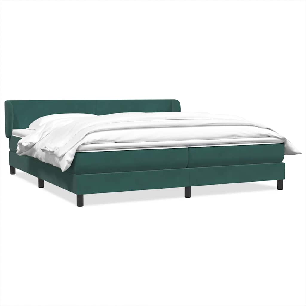 Box Spring Postel S Matrací Samet Tmavě Zelená