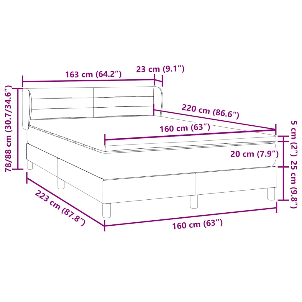 Box Spring Postel S Matrací Samet Světle Šedá