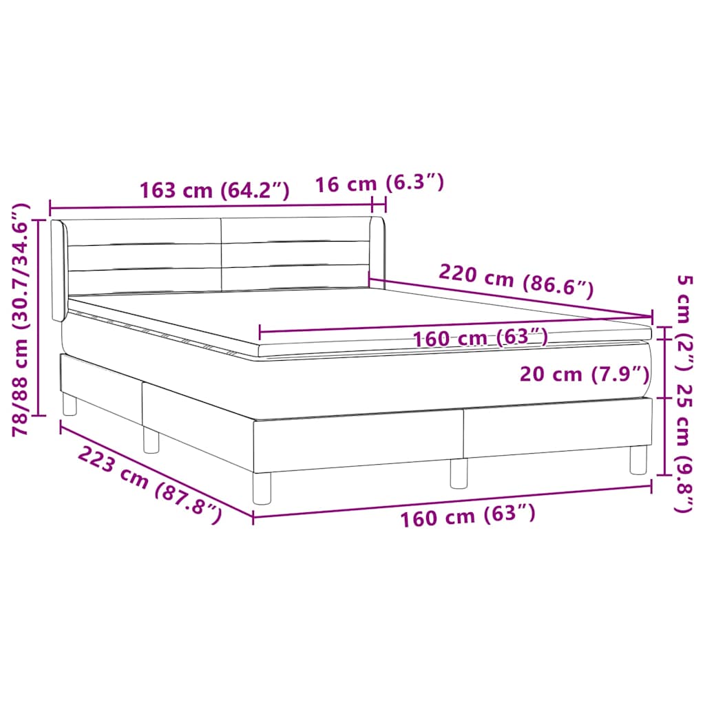 Box Spring Postel S Matrací Samet Světle Šedá