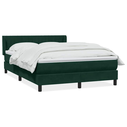 Box Spring Postel S Matrací Samet Tmavě Zelená