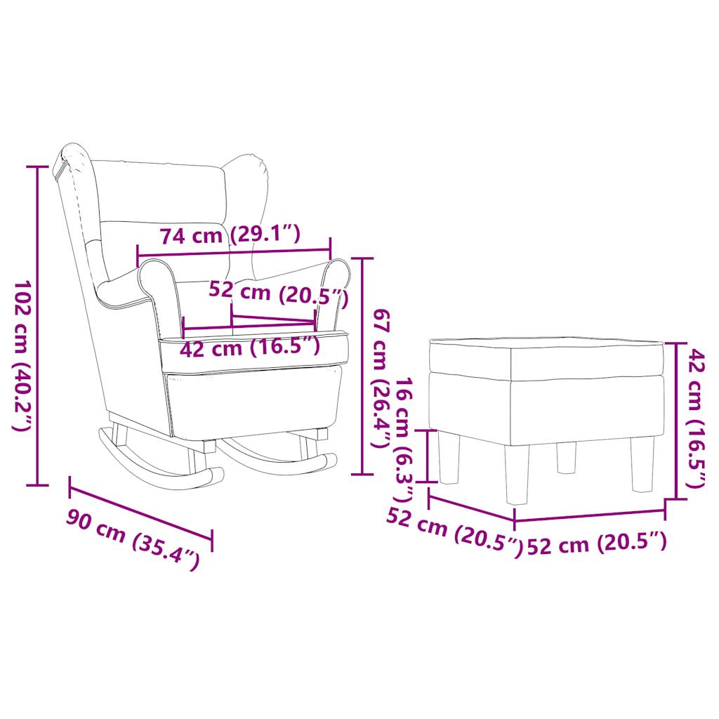 Houpací Křeslo S Podnožkou Taupe Textil