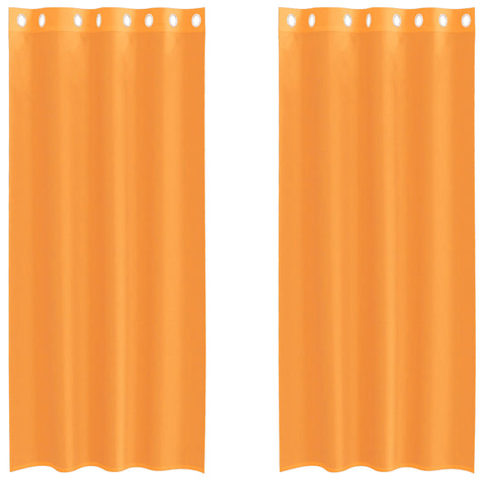 Voálové Záclony S Průchodkami 2 Ks Oranžová Orange