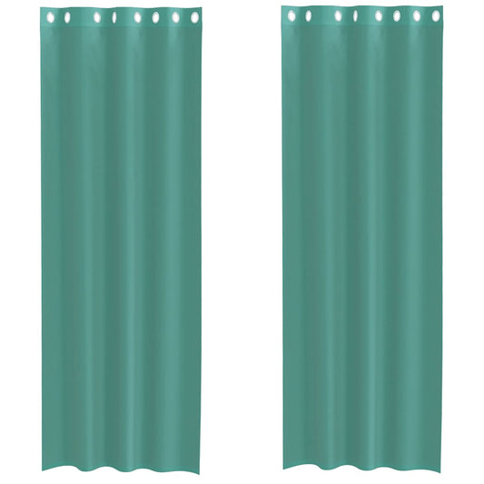 Voálové Záclony S Průchodkami 2 Ks Tyrkysová