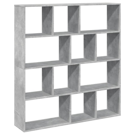 Knihovna Betonově Šedá 132 X 29 X 141,5 Cm Kompozitní Dřevo Betonová Šedá