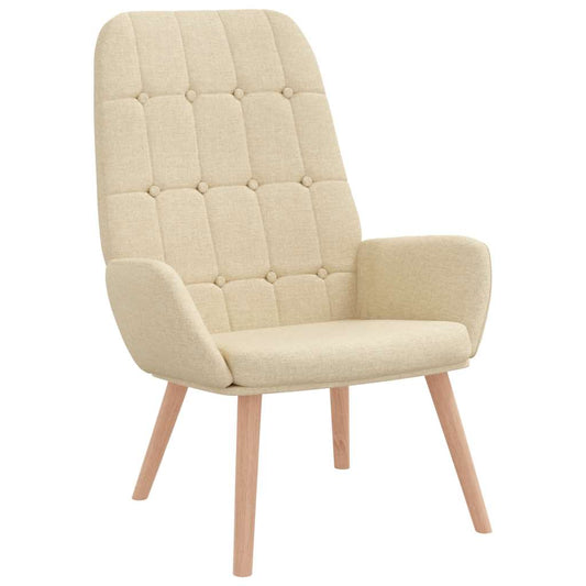 Relaxační Židle Krémová Textil