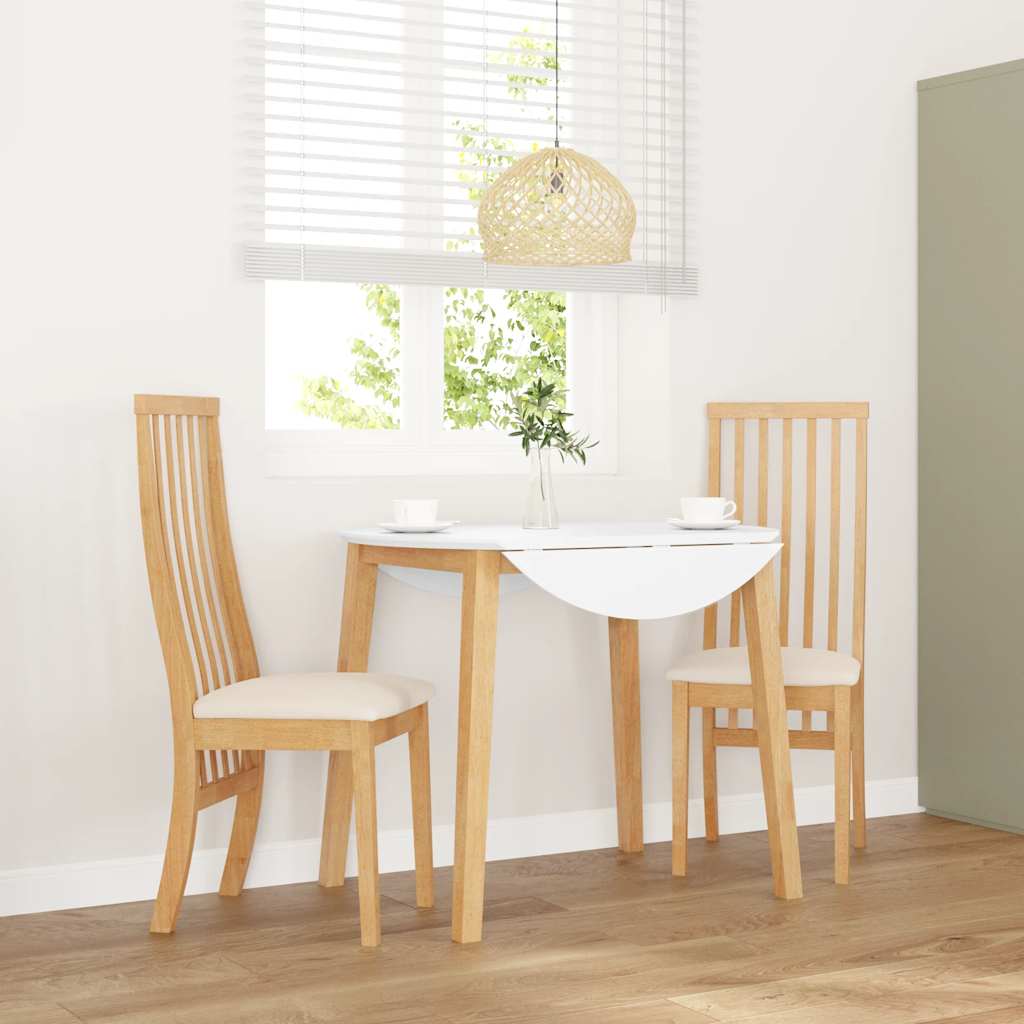 Jídelní Židle S Polštáři 2 Ks Bílé Masivní Dřevo Gumové