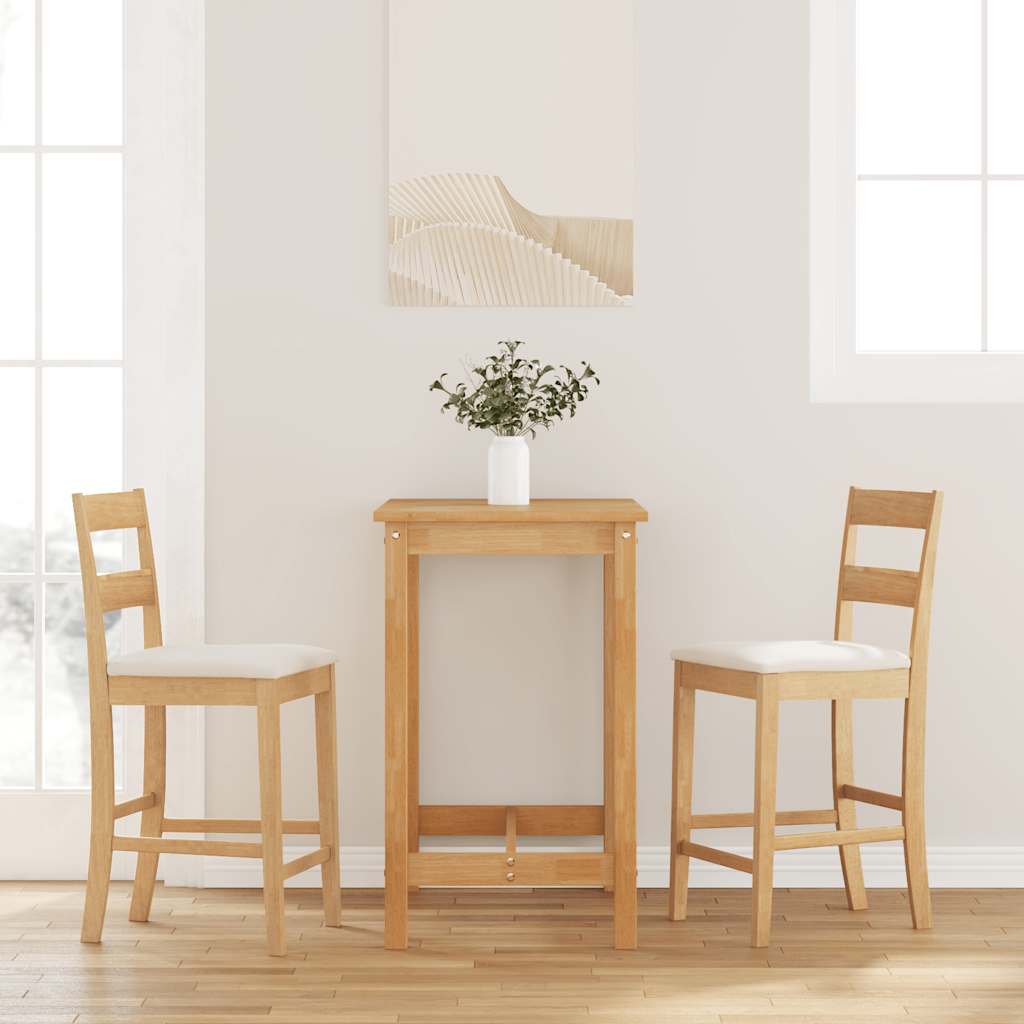 Barové Stoličky 2 Ks Bílé Masivní Dřevo Gumové