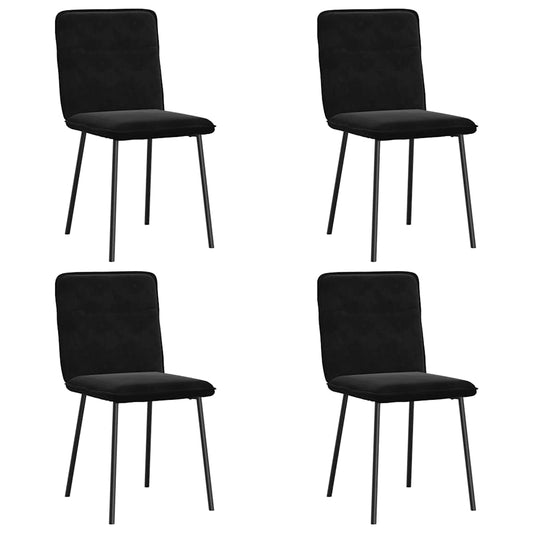 Jídelní Židle 4 Ks Černé Samet