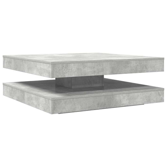 Konferenční Stolek Otočný O 360º Betonově Šedý 90X90X34,5 Cm
