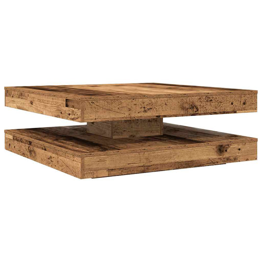 Konferenční Stolek Otočný O 360º Old Wood 90X90X34,5 Cm