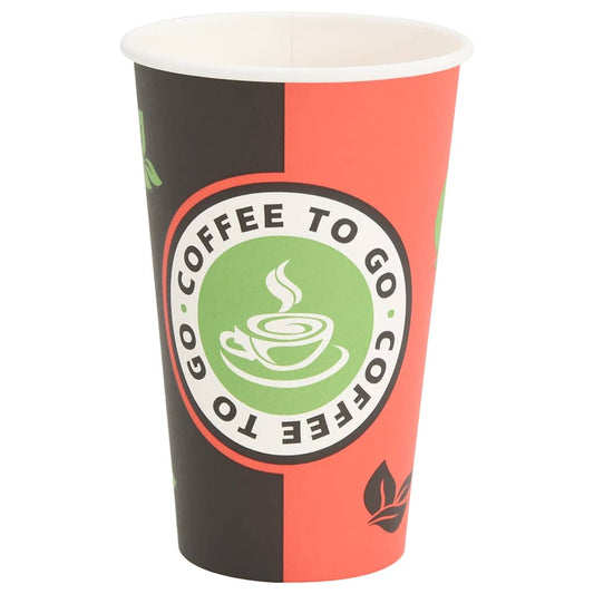 Papírové Kelímky Na Kávu 1000 Pcs 16Oz 400Ml Červeno-Černý