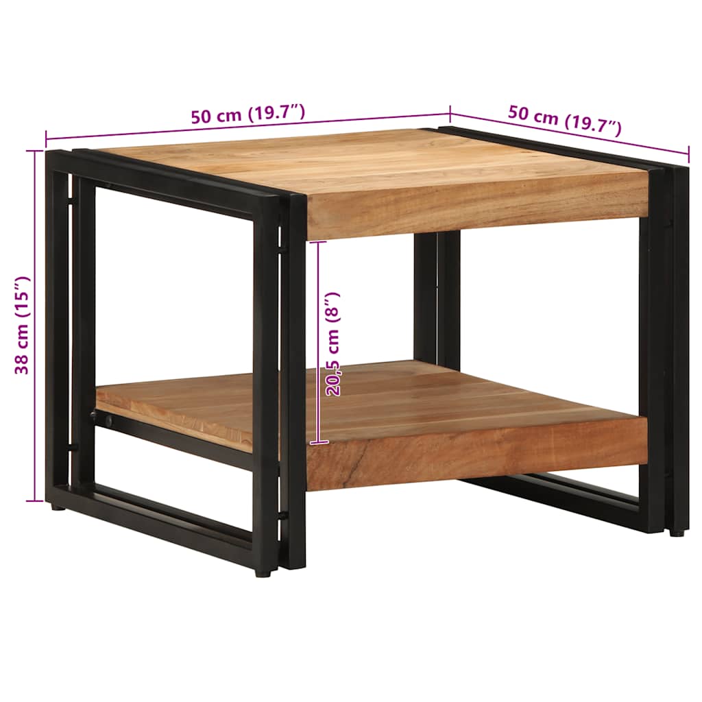 Konferenční Stolek 50X50X38 Cm Masivní Dřevo Akácie Fialová