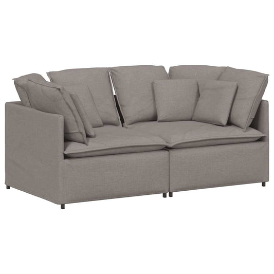 Modulární Pohovka S Polštáři Textil Taupe