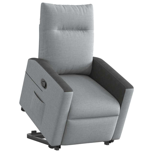 Zvedací Polohovací Křeslo Světle Šedé Textil Světle Šedá