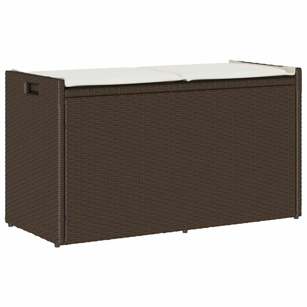 Venkovní Lavice S Polštářem Černá 100 Cm Poly Ratan