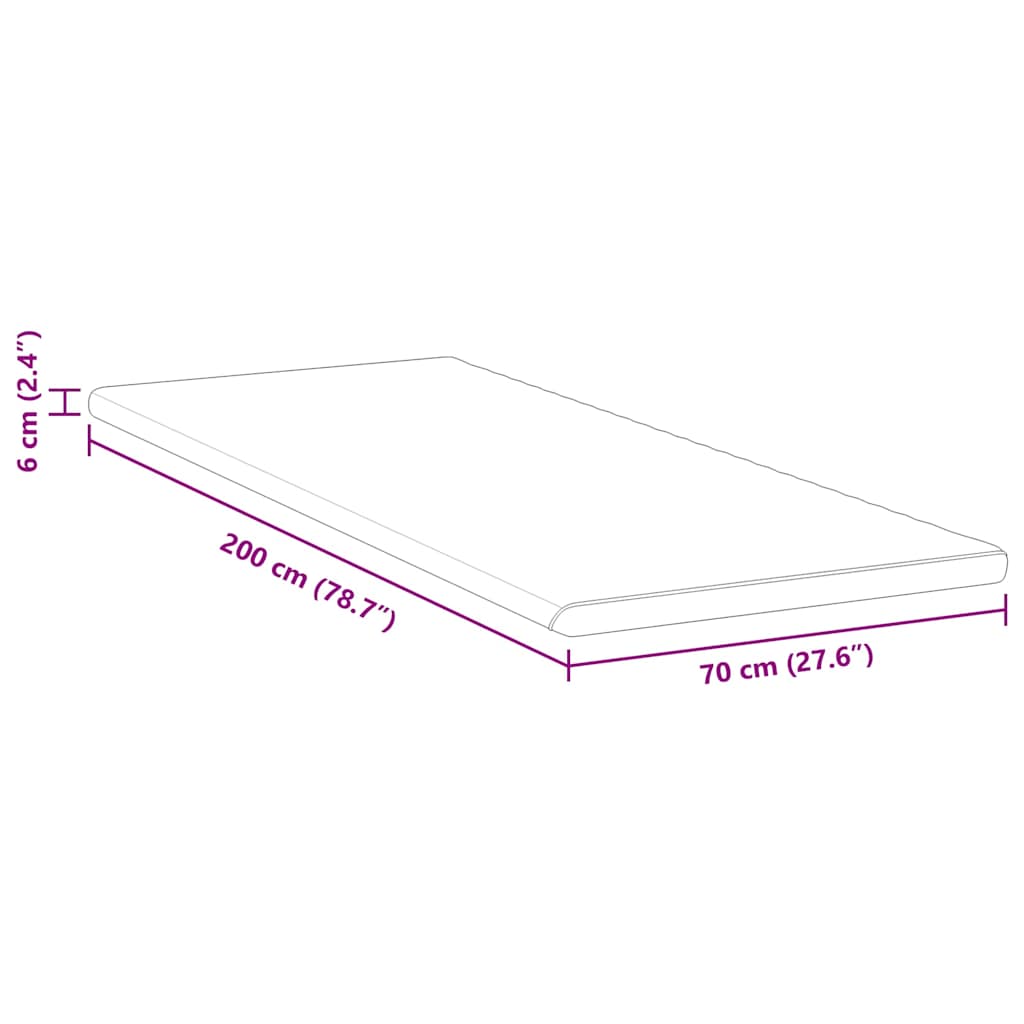 Topper Na Matraci Bílá A Zelená 70 X 200 Cm Jacquardová Tkanina