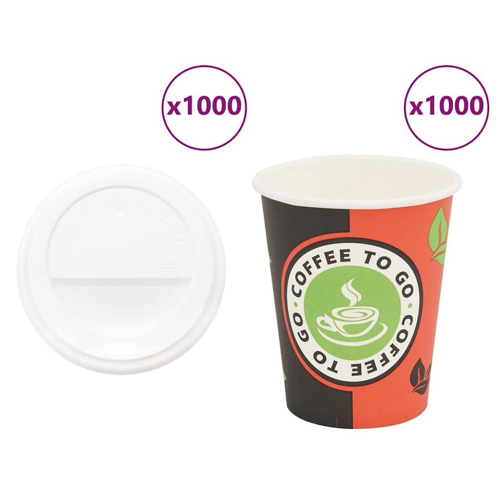 Papírové Kelímky Na Kávu S Víčky 1000 Pcs 4Oz 120Ml
