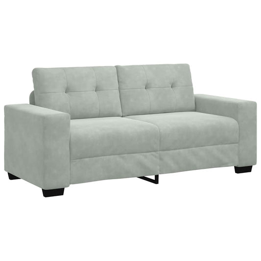 Loveseat Sofa Světle Šedá 140 Cm Samet Černá