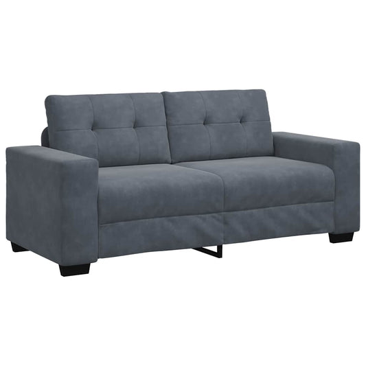 Loveseat Sofa Tmavě Šedá 140 Cm Samet