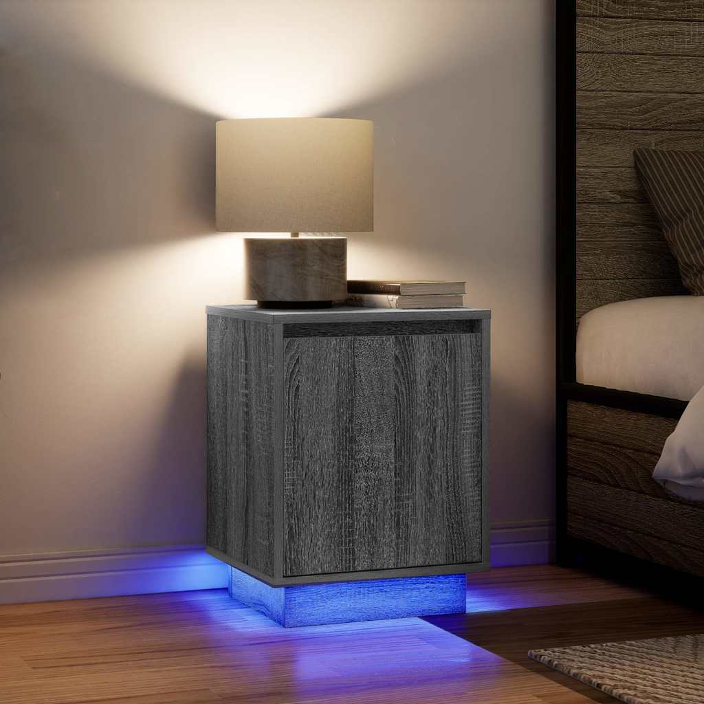 Noční Skříňka S Led Osvětlením Řemeslnický Dub 38X34X50 Cm