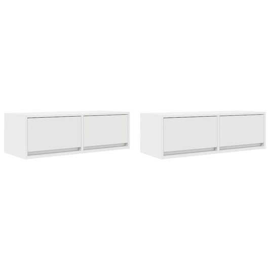 Tv Skříňky 2 Ks Bílá 80X31X25,5 Cm Dřevěná Konstrukce